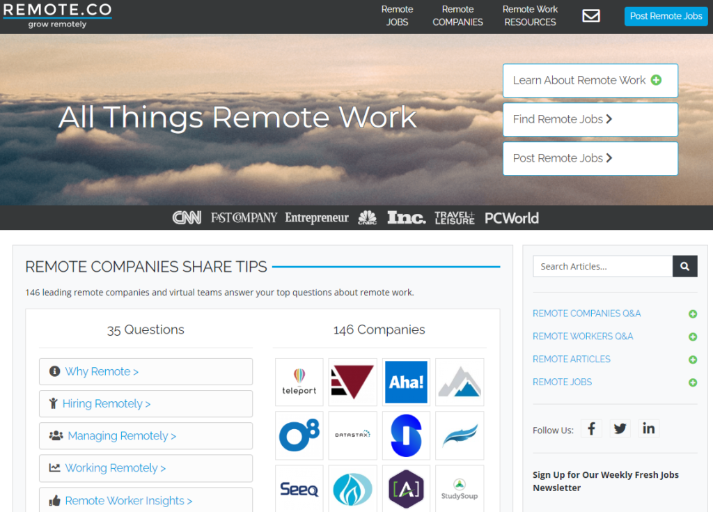 remote.co freelance site