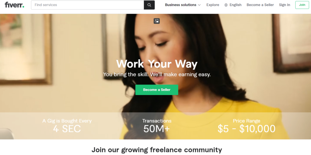 fiverr freelance site